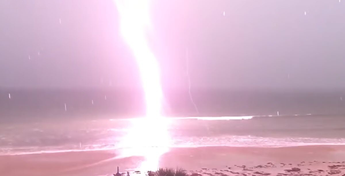 Watch the Terrible Beauty of a Stunning Slow Motion Video Showing Lighting Hitting the Ocean