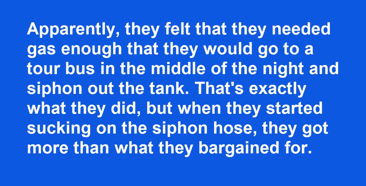 Ridiculous Thieves Try to Siphon Gas, End up Siphoning Sewage Instead