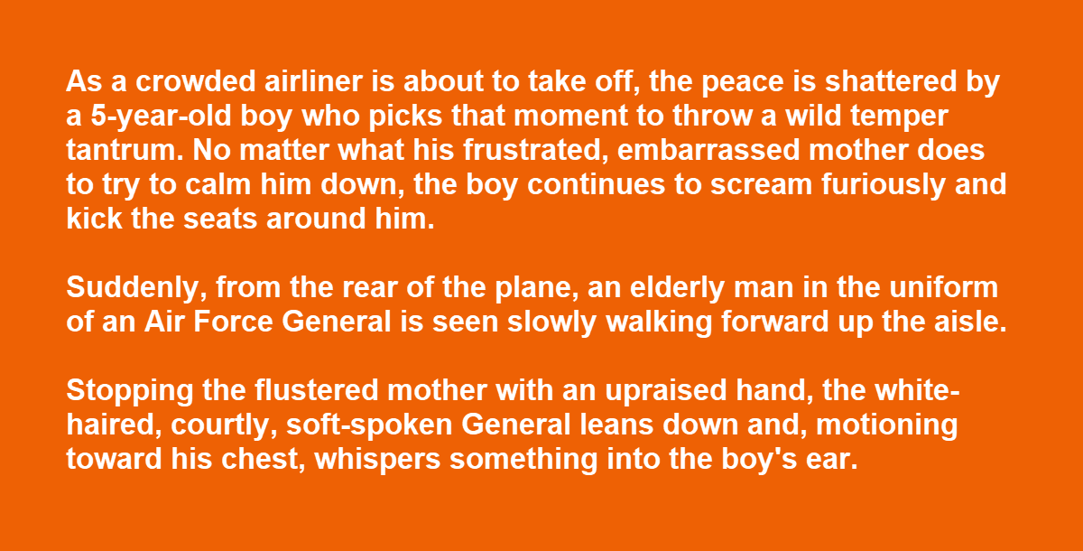 Young Boy Throws a Tantrum on a Plane and an Air Force General Intervenes