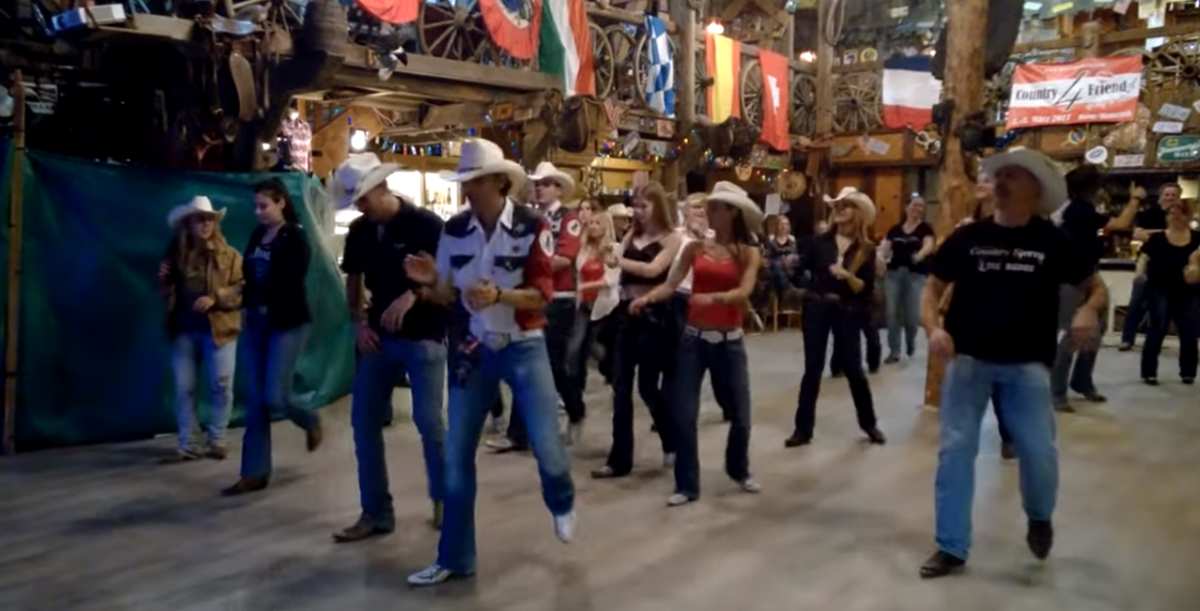Country Line Dancers Boogieing Down to the Hip-Hop Song Rap Song ‘Wobble’ Are Everything
