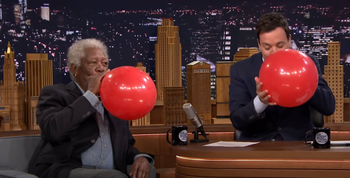 Morgan Freeman Has Hilarious Interview with Jimmy Fallon While Inhaling Helium
