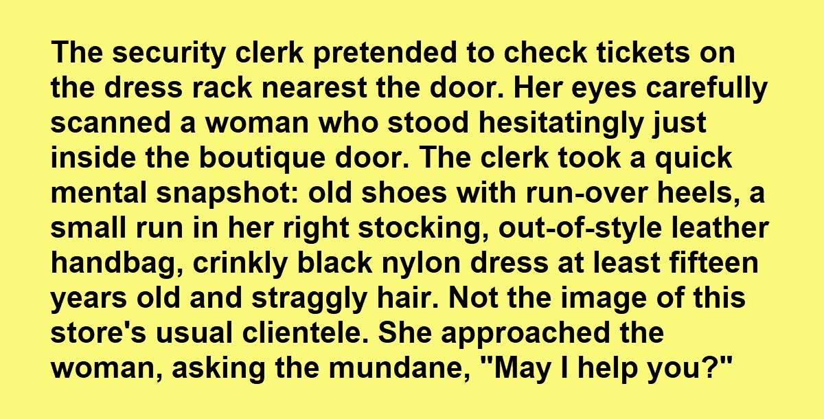 Sales Clark Scoffs at Poor Elderly Woman Choosing a Dress She Couldn’t Afford