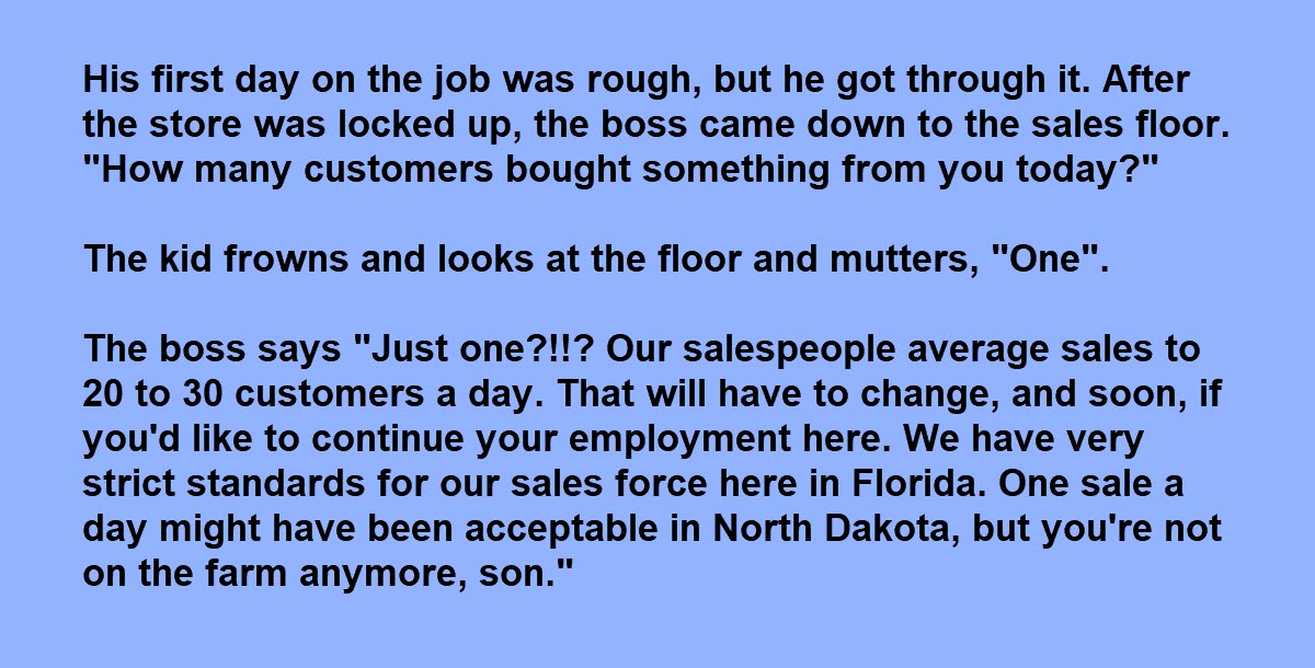 New Salesperson Sells Only One Item, Gets Threatened by His Boss