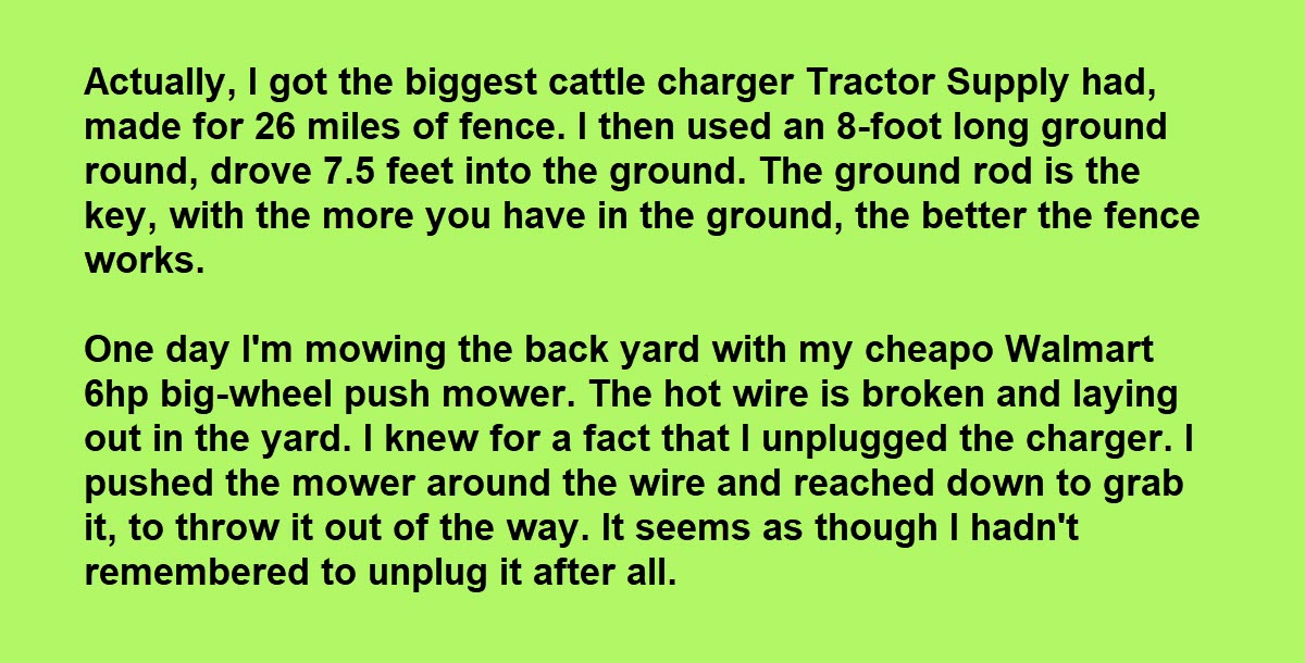 A Guy Describes His Unforgettable Experience with an Electric Fence