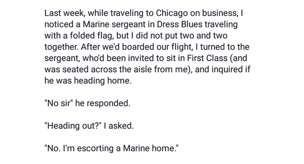 The Marine Was Carrying a Folded Flag on an American Airlines Flight. Here’s Why
