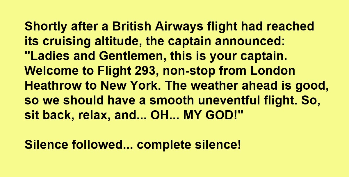 Pilot Terrifies Passengers with Intercom Announcement, Passenger in the Back Responds