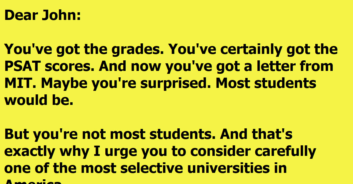 MIT Sends A Letter To A Prospective Student And The Reply Was Nothing Like They Could Have Expected