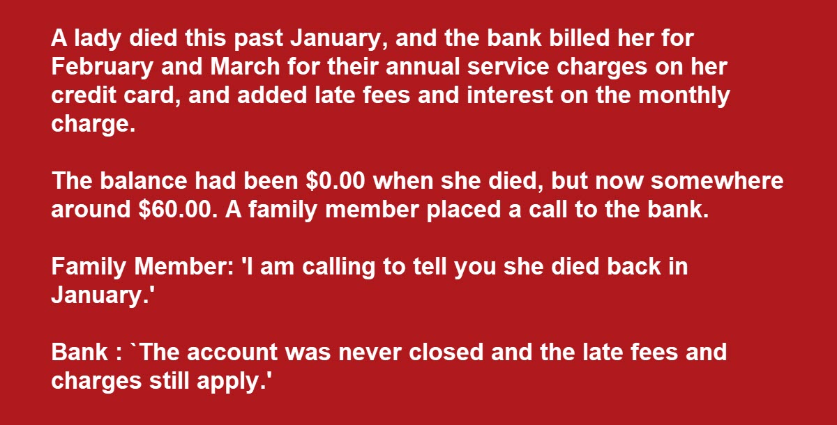 Family Learns the Hard Way Why You Should Cancel Your Credit Cards Before You Die