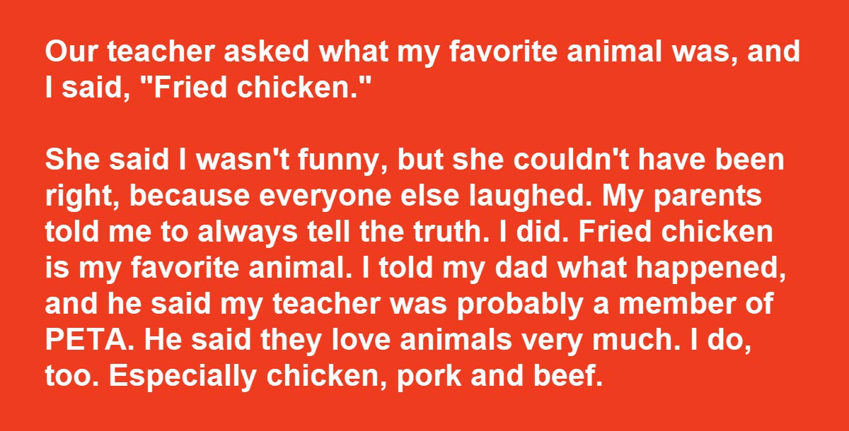 Teacher Is Shocked When Kid Tells Her What His Favorite Animal Is