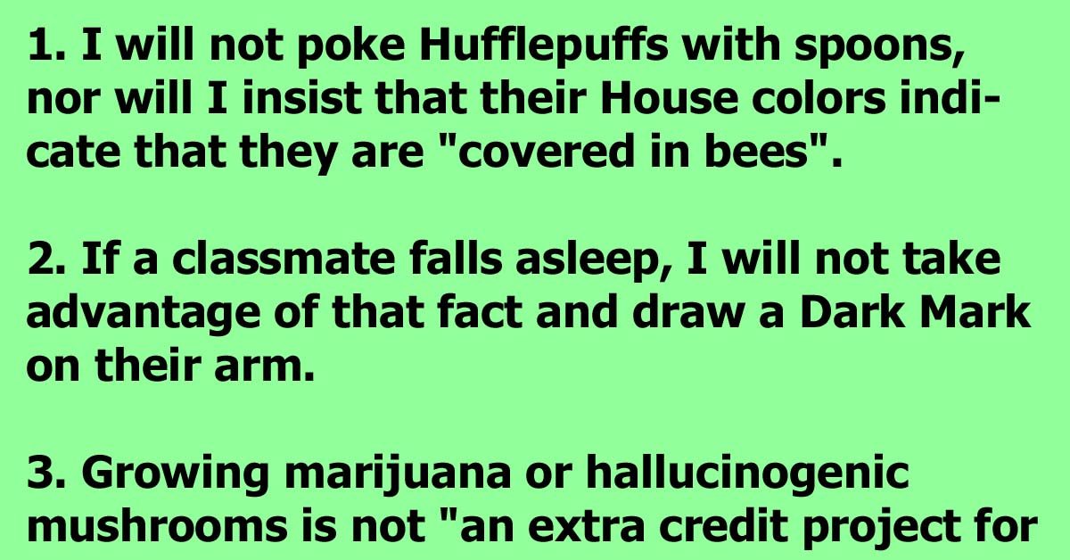 50 Things You Must Never Do At Hogwarts