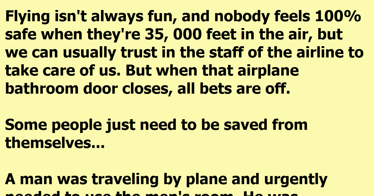 A Man Ignores The Instructions Not To Push The Buttons When He Uses The Ladies Room On A Plane