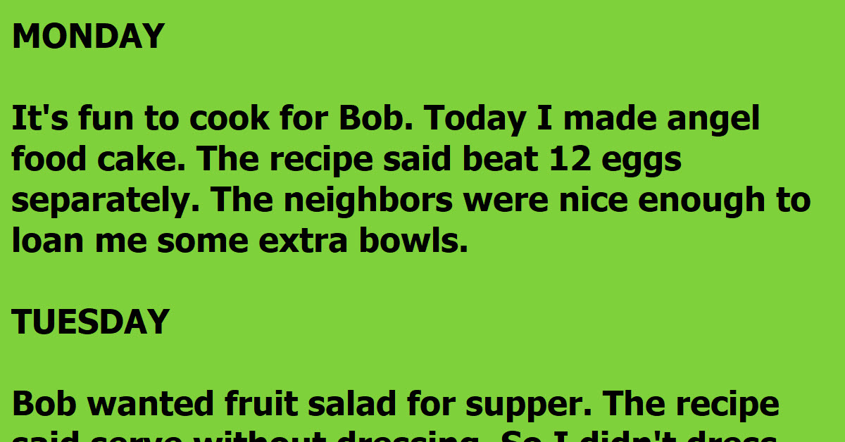 A Wife Keeps A Food Diary But It’s Obvious She Was Taking The Recipes Too Literally