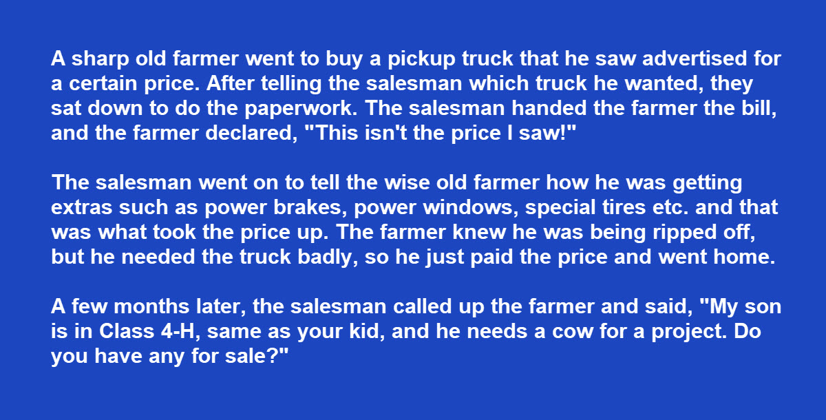 Farmer Gets the Best Revenge Ever Against Sneaky Car Salesman