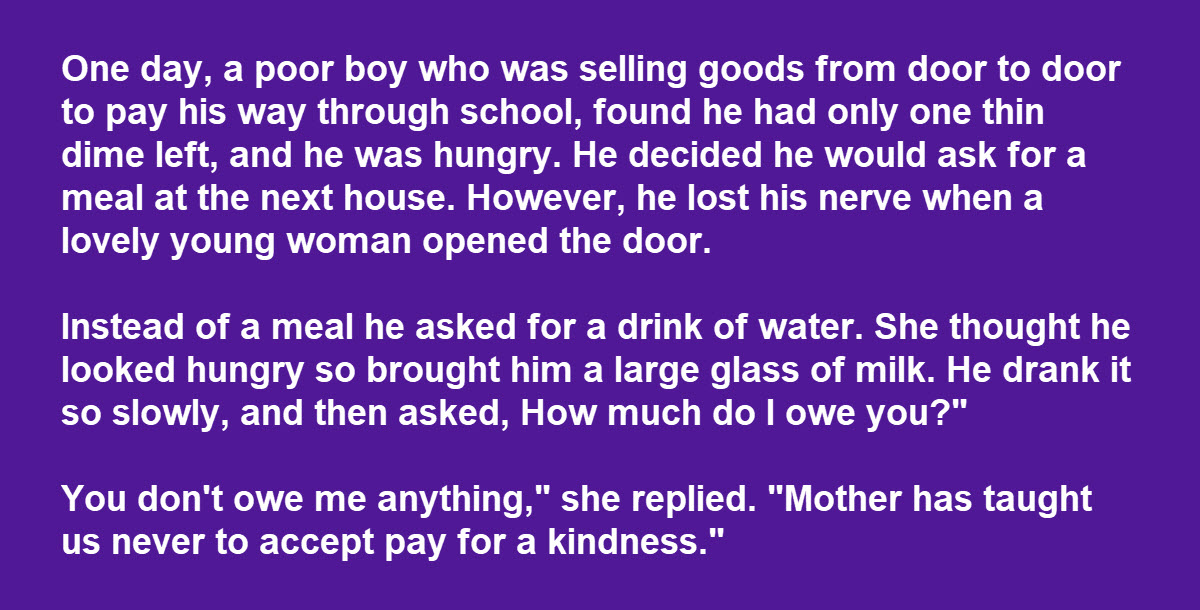 Woman Does a Simple Kindness to a Child, It Gets Repaid in Full Years Later