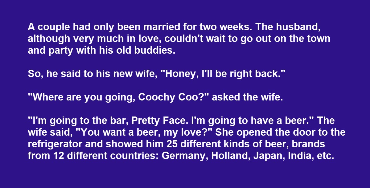 Newlywed Man Wants to Escape His Wife for a Night, She Has the Perfect Response