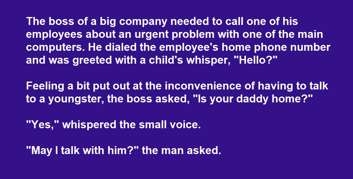 CEO Called for His Employee, Was Irritated When He Got Stuck Talking to a Child