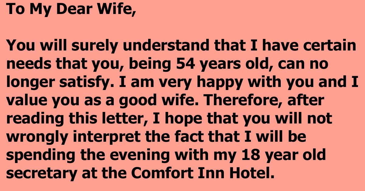 A Wife Responds To Her Thoughtless, Cheating Husband’s Letter