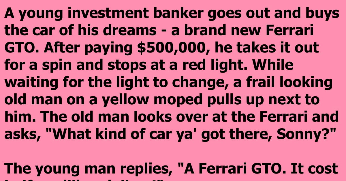 Young Man Races His Ferrari With A Moped, Only To Learn Something Strange In The Process