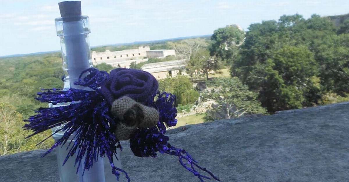 Man Finds A ‘Message In A Bottle’ At The Mayan Ruins And Shares That Message With The World