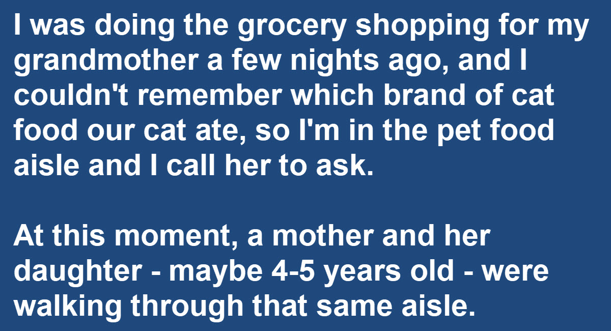 Little Girl In Grocery Store Amazed When She Sees Man Talking On Phone