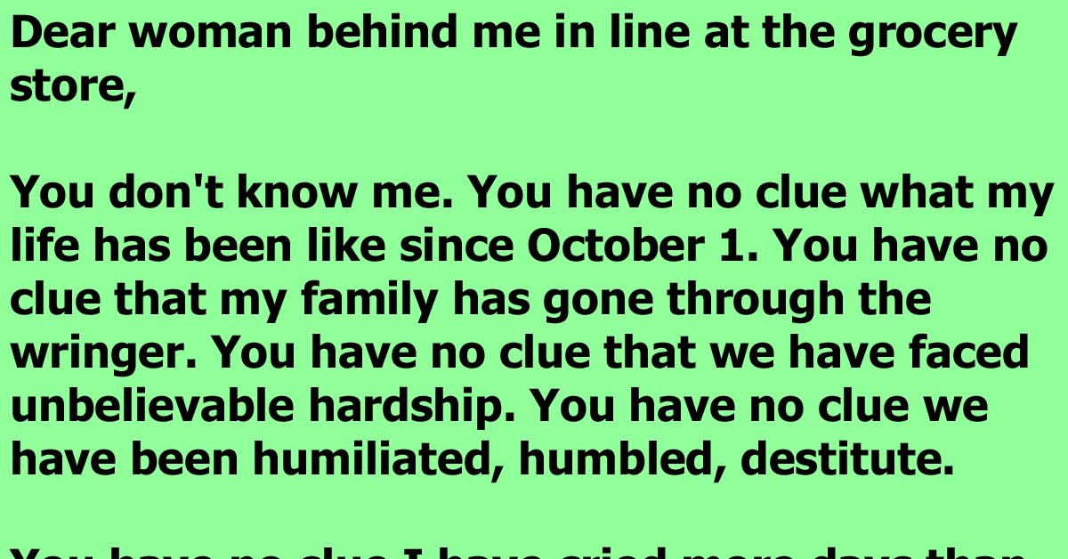 Blogger Writes An Open Letter To The Woman Behind Her At The Grocery Store