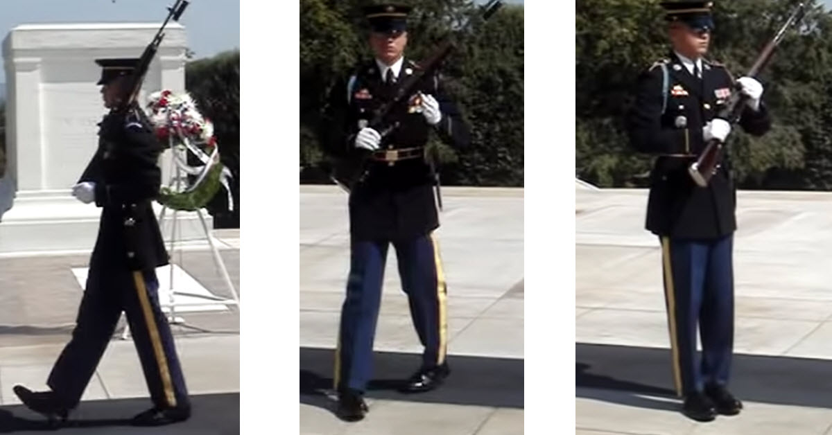 Guard At Unknown Soldier Snaps Back At Disrespectful Men