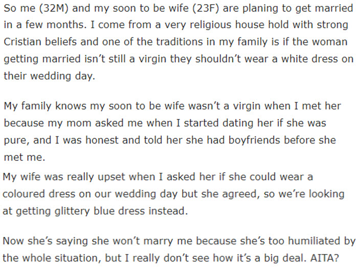 man-tells-his-bride-not-to-wear-white-wedding-dress-since-she-s-not-a