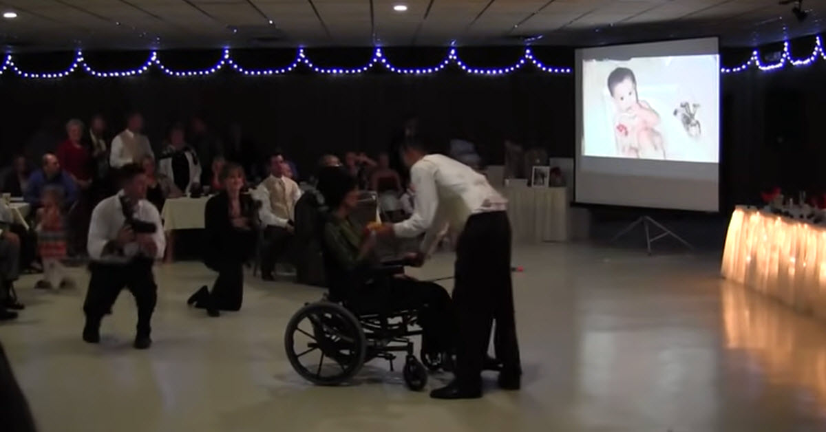 Mom Can’t Get Out Of Wheelchair But The Groom Has Other Plans