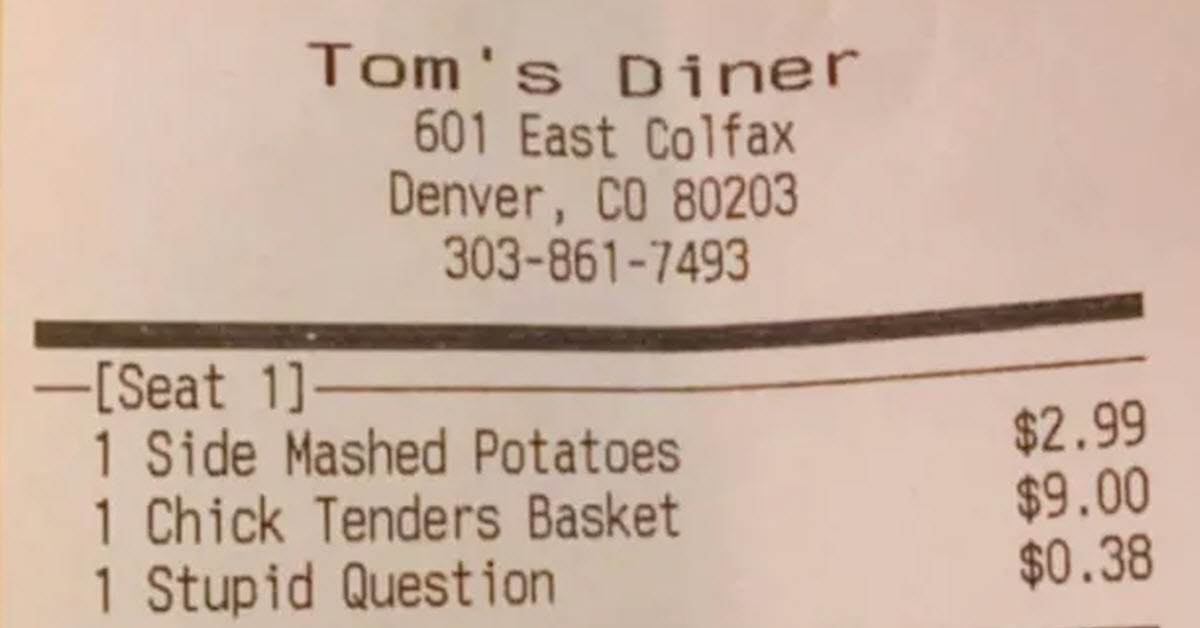 Diner Charges Extra For ‘Stupid Questions’ And Their Customers Love It